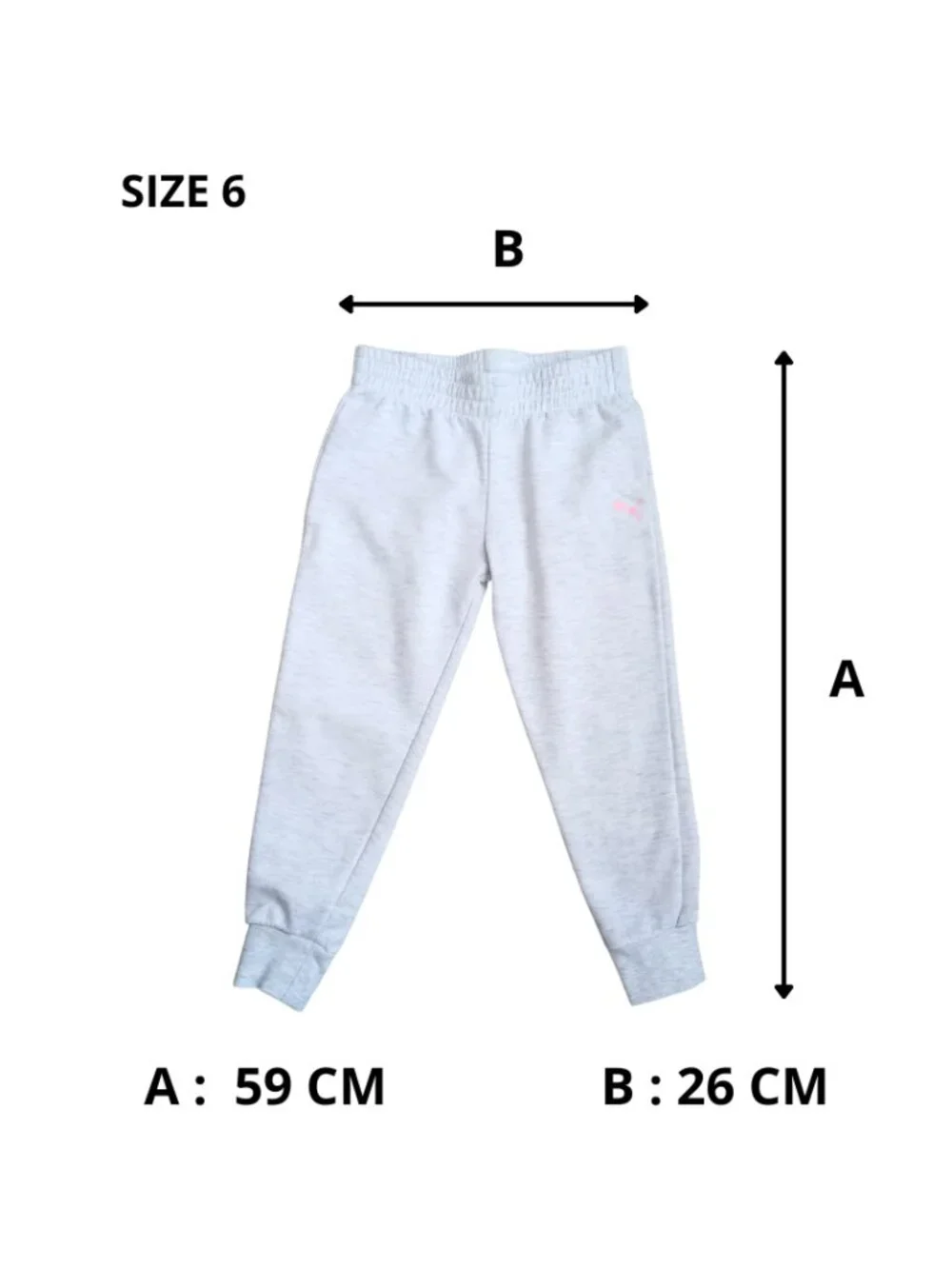 Puma Girls Gray Fleece Joggers - Classic Activewear Sweatpants, Size 6